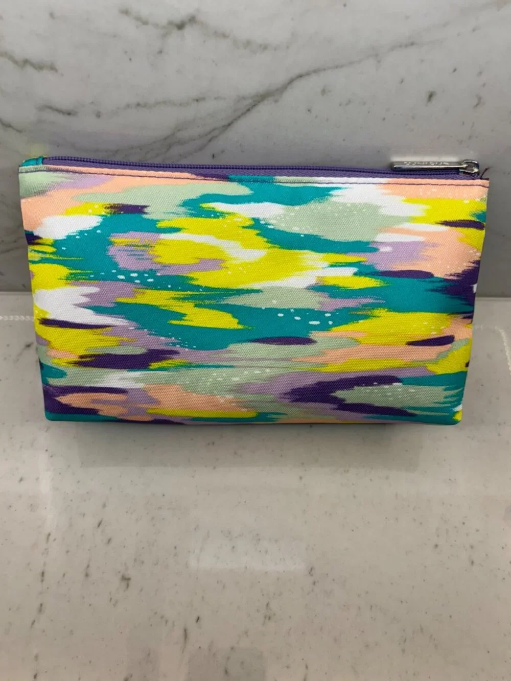 CLINIQUE Abstract Brushstroke Rainbow Makeup Bag Cosmetic Pouch Travel Case